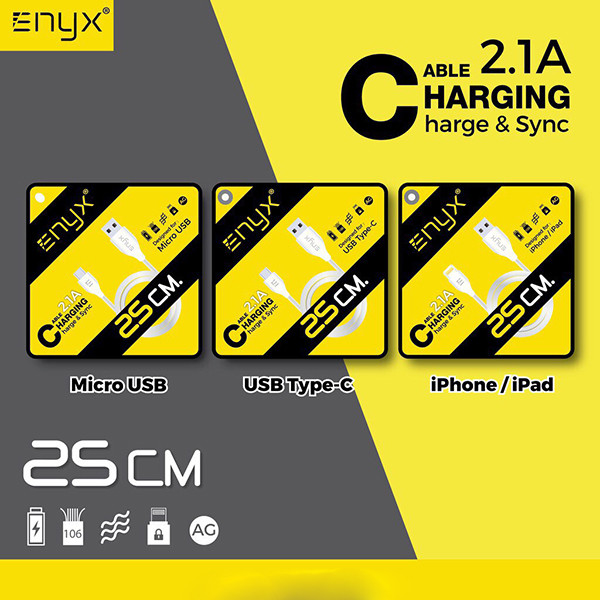  (ITCG194) สายชาร์จสั้น ENYX 2.1A - P615 : ENYX Short Charging Cable 2.1A - P615  