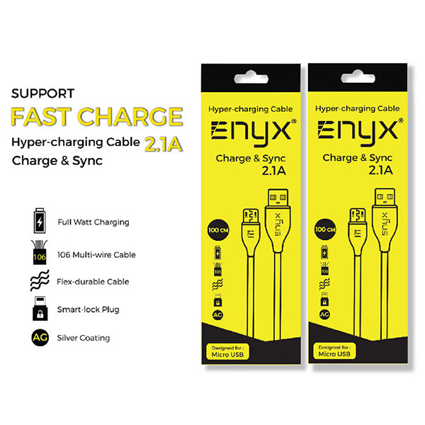  (ITCG196) สายชาร์จ ENYX Hyper Charging 2.1A Micro - P612 : ENYX Hyper Charging 2.1A Micro Charging Cable - P612 