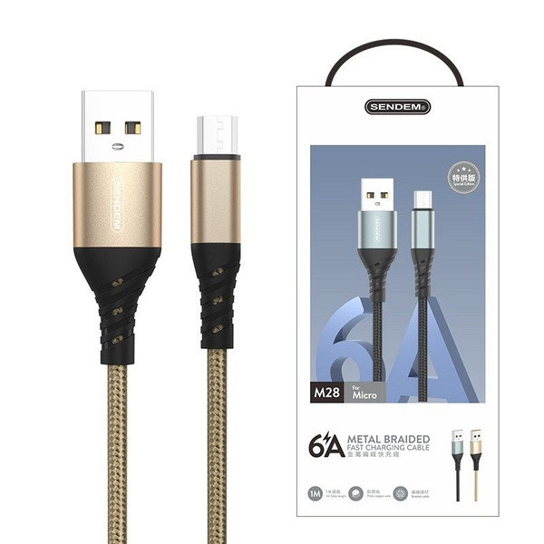 (ITCG172) สายชาร์จ Sendem M28 ชาร์จเร็ว 6A METAL BRAIDED FAST CHARGING CABLE ประกันศูนย์ 1 ปี - P876 : Sendem M28 fast charging 6A METAL BRAIDED FAST CHARGING CABLE 1 year warranty - P876 