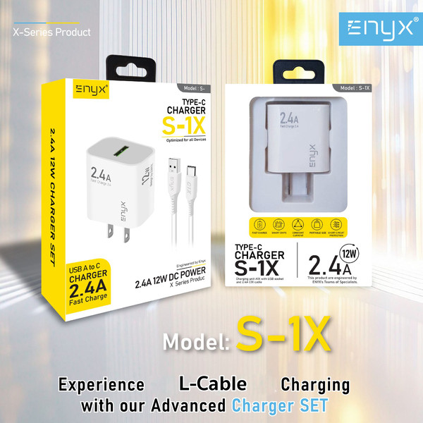 (ITCG251) ชุดชาร์จ ENYX S-1X 2.4A รองรับการชาร์จเร็ว 12W สายชาร์จพร้อมหัวชาร์จในกล่องเดียว - P977 : ENYX S-1X 2.4A Charger Set Supports 12W Fast Charging, Charging Cable with Charger in a Single Box - P977  