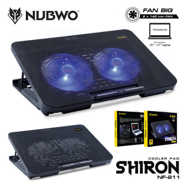 (ITGG114) พัดลมโน๊ตบุ๊ค Nubwo รุ่น NF211 Cooler pad Shiron ระบายความร้อน - P994 : Nubwo NF211 Notebook Fan Cooler Pad Shiron Cooling - P994