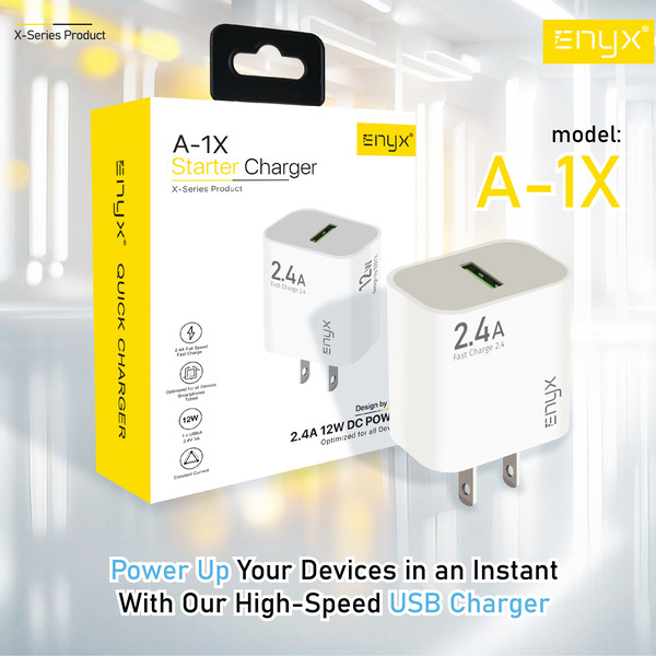 (ITCG252) หัวชาร์จ Adapter ENYX A-1X 2.4A รองรับการชาร์จเร็ว 12W - P975 : ENYX A-1X 2.4A Adapter Charger Supports 12W Fast Charging - P975 