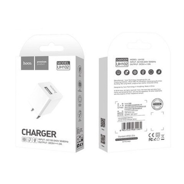 (ITCG254) หัวชาร์จ Hoco UH102 ชาร์จไฟสูงสุด 1.0A - P961 : Hoco UH102 Charger, Maximum Charge 1.0A - P961