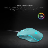 (ITGG112) เมาส์เกมมิ่ง Nubwo NM-96 Gaming Mouse สวิสซ์เสียงเงียบ ปรับได้ 3600DPI มี 7 ปุ่ม ปรับสีไฟได้ - P1000 : Nubwo NM-96 Gaming Mouse Silent Switch, Adjustable 3600DPI, 7 Buttons, Adjustable Light Color - P1000