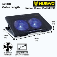 (ITGG114) พัดลมโน๊ตบุ๊ค Nubwo รุ่น NF211 Cooler pad Shiron ระบายความร้อน - P994 : Nubwo NF211 Notebook Fan Cooler Pad Shiron Cooling - P994