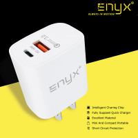 (ITCG266) ENYX EA-07 หัวชาร์จ Adapter USB-C PD 18W + USB รองรับชาร์จเร็วแบบ QC 3.0 จาก Qualcomm - P802 : ENYX EA-07 USB-C PD 18W adapter charger + USB supports fast charging QC 3.0 from Qualcomm - P802 