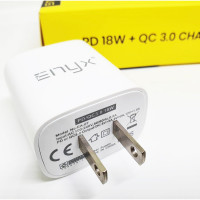 (ITCG266) ENYX EA-07 หัวชาร์จ Adapter USB-C PD 18W + USB รองรับชาร์จเร็วแบบ QC 3.0 จาก Qualcomm - P802 : ENYX EA-07 USB-C PD 18W adapter charger + USB supports fast charging QC 3.0 from Qualcomm - P802 