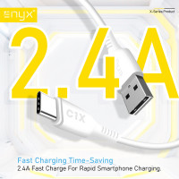  (ITCG165) สายชาร์จ ENYX C-1X Fast Sync & Speed Charge ชาร์จเร็ว 2.4A - P976 : ENYX C-1X Fast Sync & Speed ​​Charge Charging Cable Fast Charging 2.4A - P976