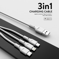 (ITCG173) สายชาร์จ 3in1 Sendem M33 ชาร์จเร็ว 3A ประกันศูนย์ 1 ปี - P875 : Sendem M33 3in1 fast charging 3A 1 year warranty - P875 