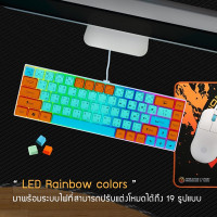 (ITGG107) คีย์บอร์ดเกมมิ่ง Neolution E-Sport Candy Blue Orange Green - P1013 : Neolution E-Sport Candy Blue Orange Green Gaming Keyboard - P1013