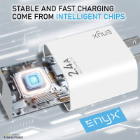 (ITCG252) หัวชาร์จ Adapter ENYX A-1X 2.4A รองรับการชาร์จเร็ว 12W - P975 : ENYX A-1X 2.4A Adapter Charger Supports 12W Fast Charging - P975 