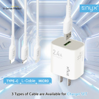 (ITCG251) ชุดชาร์จ ENYX S-1X 2.4A รองรับการชาร์จเร็ว 12W สายชาร์จพร้อมหัวชาร์จในกล่องเดียว - P977 : ENYX S-1X 2.4A Charger Set Supports 12W Fast Charging, Charging Cable with Charger in a Single Box - P977  