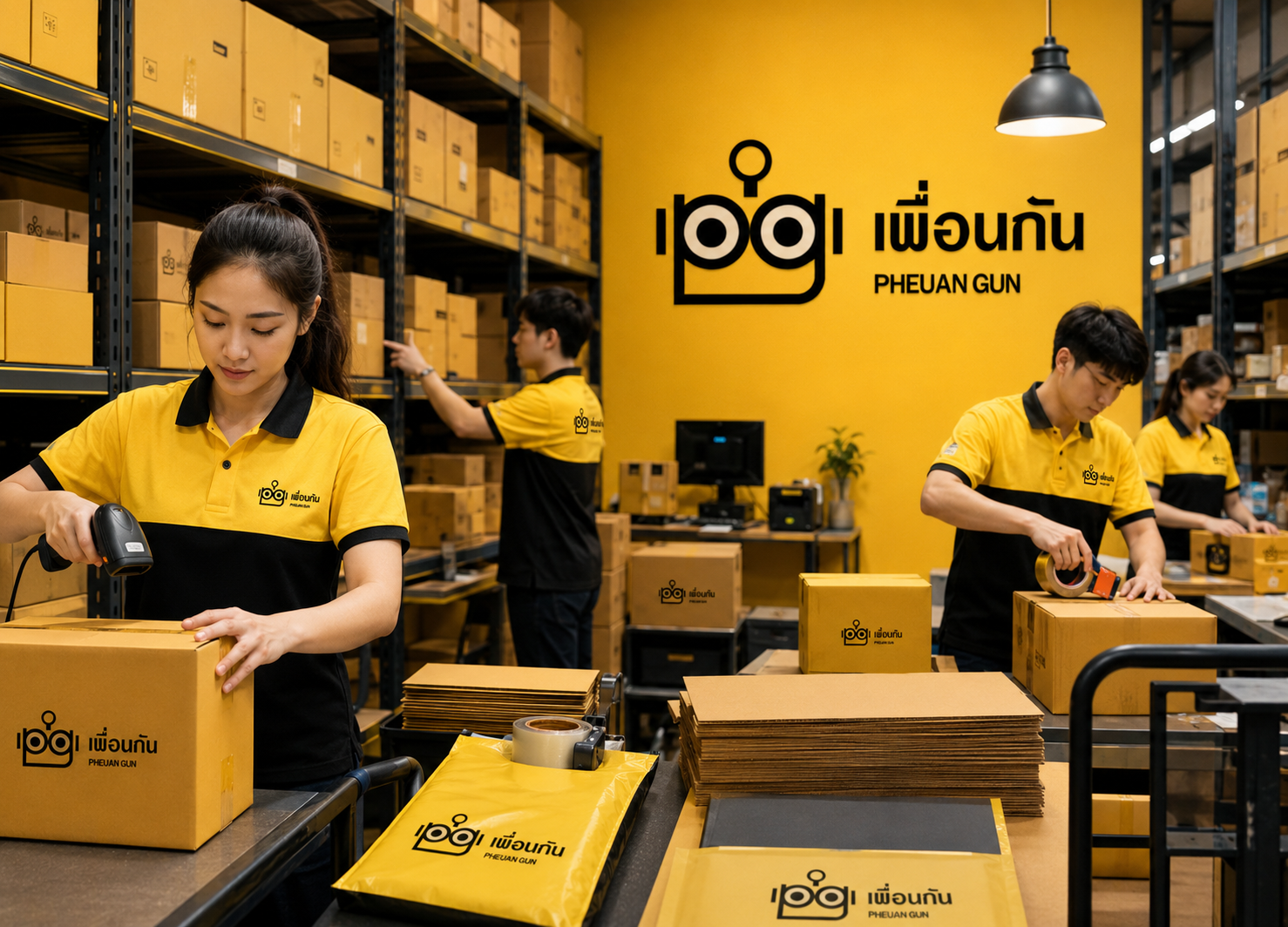 ฝากสต๊อก · หยิบ · แพ็ค · ส่ง โดยเพื่อนกัน